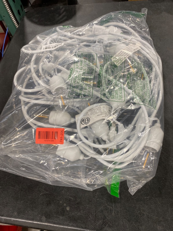 Photo 1 of addlon 96FT(48FT*2) Outdoor String Lights White Commercial Grade Weatherproof Strand, 36 Edison Vintage Bulbs, 30 Hanging Sockets 6 Spare Bulbs, ETL Listed Decorative Lights for Patio Garden