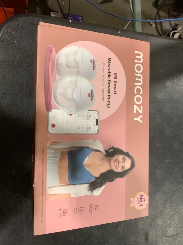 Photo 1 of Momcozy M5 Smart APP Controlled Wearable Breast Pump, Hands-Free Wireless Electric Pump, 3 Modes 9 Suction Levels, BPA-Free, Portable Lightweight, 24mm Flange, 2-Pack Cozy Red