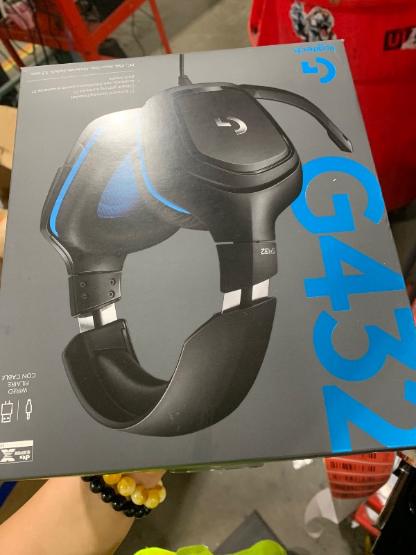 Photo 1 of Logitech G432 Wired Gaming Headset, 7.1 Surround Sound, DTS Headphone:X 2.0, Flip-to-Mute Mic, PC (Leatherette) Black/Blue