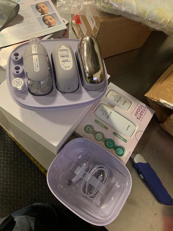 Photo 1 of Shark FacialPro Glow at-Home Hydro-Powered Facial System with DePuffi Hot & Cold Therapy – Professional Spa Skincare Device for Pore Cleansing, Hydration, & Radiant Glow, Lilac, FH320PL