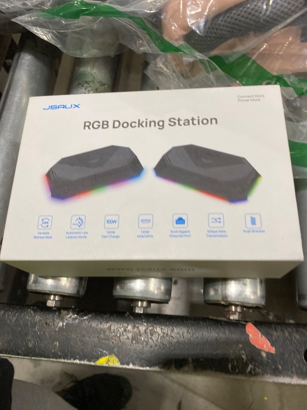 Photo 1 of JSAUX RGB Docking Station for Steam Deck (OLED)/ROG Ally/Legion Go, 12-in-1 Handheld Dock with 4K@120Hz HDMI & DisplayPort Gigabit Ethernet USB C 3.2 USB A 3.2/2.0, SD/TF Slots 3.5mm Jack-HB1201S