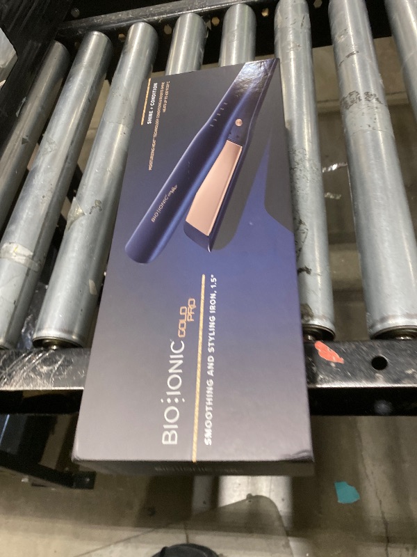 Photo 1 of Bio Ionic GoldPro 1.5" Hair Straightener, Blue, Moisturizing Heat Technology & 24K Gold MX, Hair Straightening Iron for Sleek Styles & Flat Iron Curls, 40% Longer Plates, Adjustable Heat