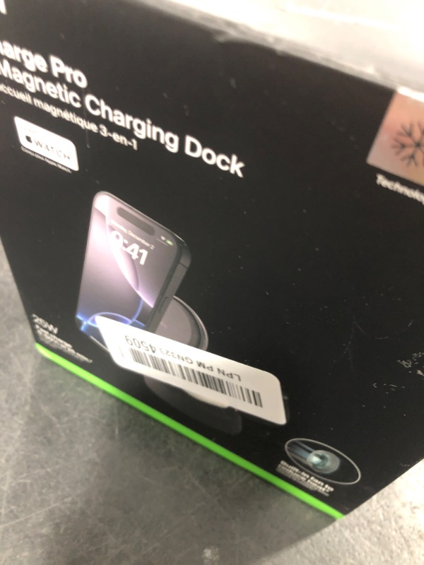 Photo 1 of Belkin MagSafe Charger Compatible, 3-in-1 Charging Station, Qi2.2 25W w/Cooling Fan (On/Off Control) Magnetic Wireless Charger for iPhone 17, Apple Watch, AirPods, Pixel 10 (45W Adapter Included)