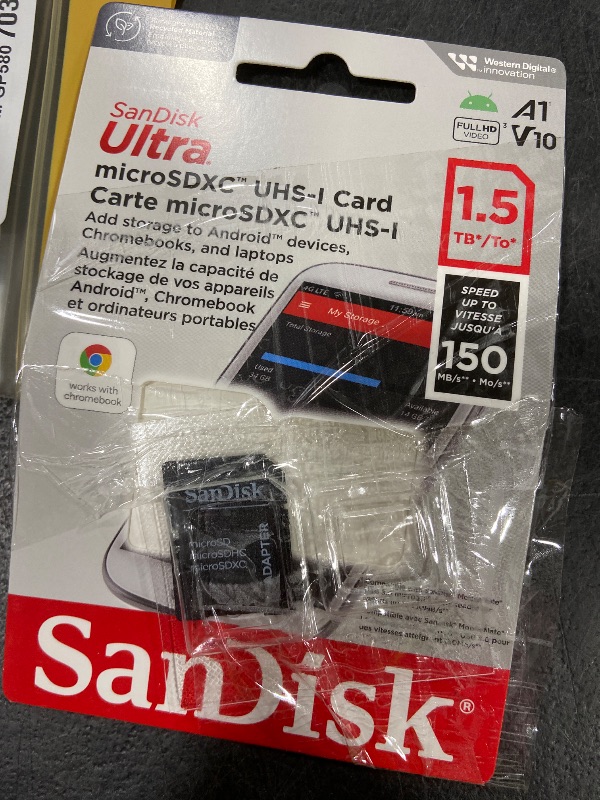 Photo 1 of SANDISK 1.5TB Ultra microSDXC UHS-I Memory Card with Adapter - Up to 150MB/s, C10, U1, Full HD, A1, MicroSD Card - SDSQUAC-1T50-GN6MA