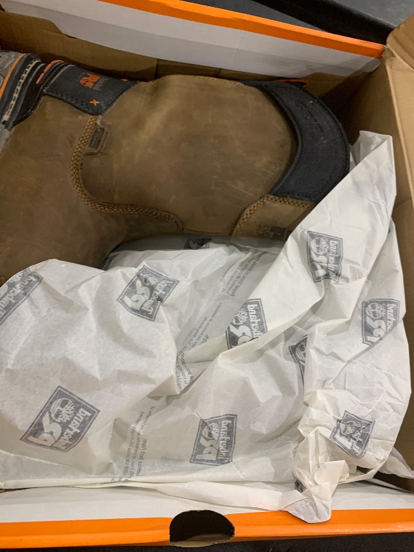 Photo 1 of Timberland PRO Men's Boondock Ultralight Pull-On Composite Safety Toe Waterproof Industrial Work Boot, Medium Brown, 8 Wide