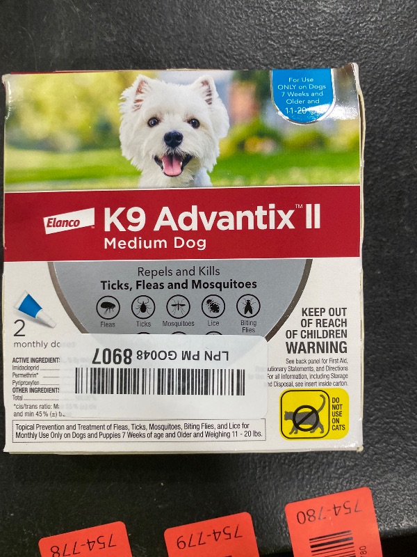 Photo 1 of K9 Advantix II Medium Dog Vet-Recommended Flea, Tick & Mosquito Treatment & Prevention | Dogs 11-20 lbs. | 2-Mo Supply