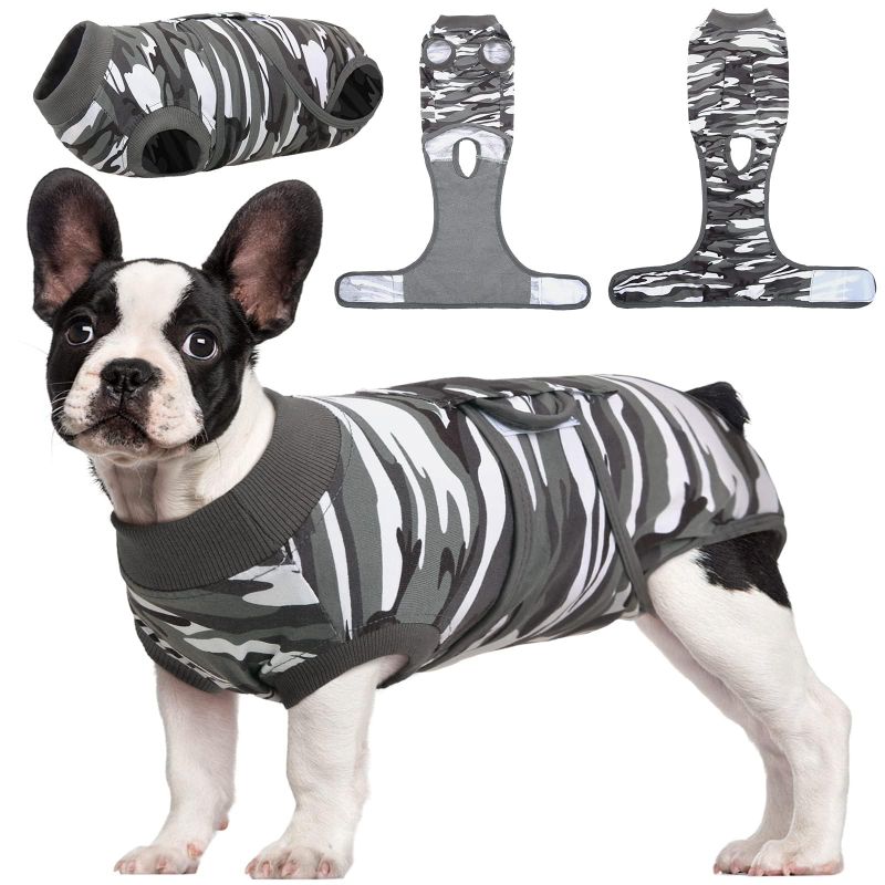 Photo 1 of Kuoser Recovery Suit for Dogs Cats After Surgery, Professional Pet Recovery Shirt Dog Abdominal Wounds Bandages, Substitute E-Collar & Cone,Prevent Licking Dog Onesies Pet Surgery Recovery Suit
