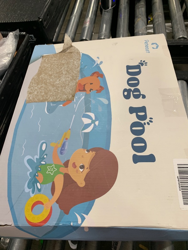 Photo 1 of Peteast Foldable Dog Pool with Sturdy Round Design, Extra Large Portable Pet Bathtub, Durable 64" Diameter Portable Design for Backyard & Indoor Use (Includes 2 Flying Disks)