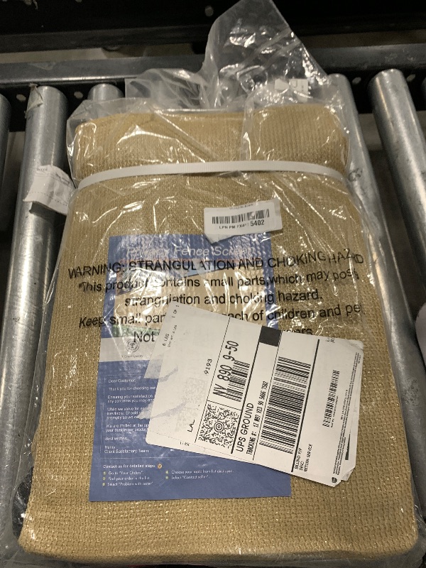 Photo 1 of UPGRADE Privacy Screen 6' x 25' Fence Commercial Shade Cover with Brass Grommets Heavy Duty Perfect for Outdoor Back Yard, Sand, Customizable