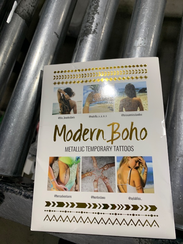 Photo 1 of 10 Sheets Modern Boho Metallic Tattoos Flash Gold/Silver Ultimate Collection
