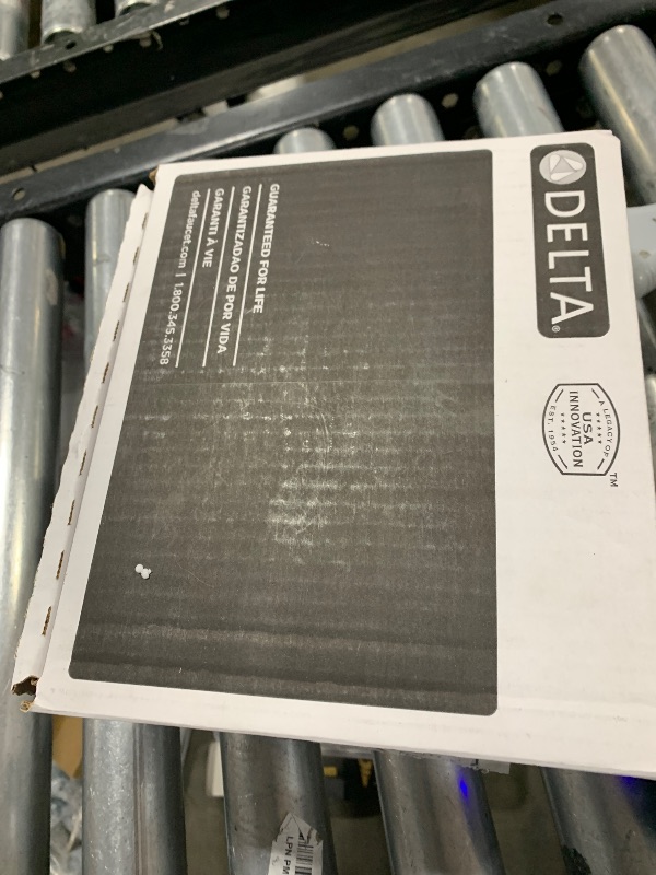 Photo 1 of Delta Modern 14 Series Square Bathtub and Shower Faucet Set, Brushed Nickel Shower Head and Handle Set, Valve Trim Kit, Stainless T14467-SS-PP (Valve Not Included)