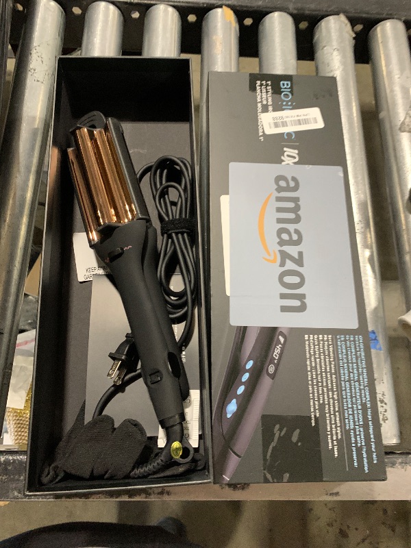 Photo 1 of Bio Ionic 10X Styling Iron, Hair Straightener with 1" Sonic Vibrating Plates, Flat Iron with Ion Generating Mineral Complex, Versatile Styler for Wavy & Straight Hairstyles, Black