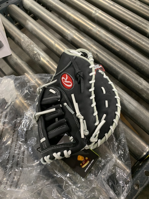 Photo 1 of Rawlings | SHUT OUT Fastpitch Softball First Base Mitt | Left Hand Throw | 12" - Single Post Double Bar Web | Black
