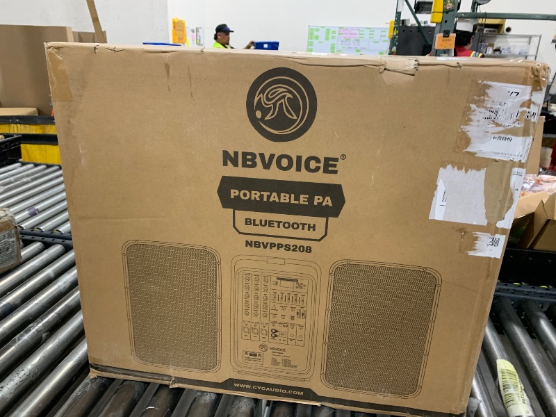 Photo 1 of NBVOICE Professional Portable All-in-One Integrated 2-Way PA System Fixed Setup, Suitcase Design w/ 8-Channel Mixer, 2 Speaker Stands, Bluetooth, Mic for Performances, Presentations