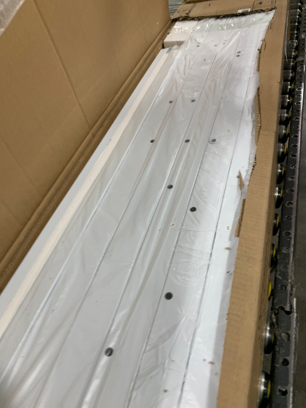 Photo 1 of KEIKI Full Size Metal Loft Bed Frame with Convertible Staircase, Built-in Storage Shelves & Wardrobe, Loft Bed with Solid Slats & Guardrail, No Box Spring Required, Easy Assembly, for Bedroom, White