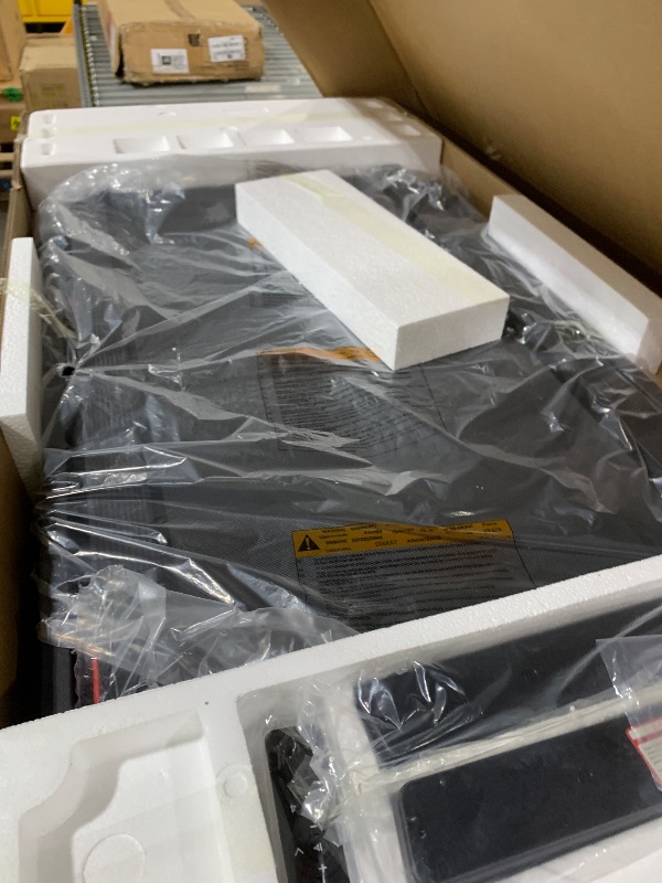 Photo 1 of Foldable Walking Pad with 0-15% Auto Incline and Handle Bar, Under Desk Treadmill with 300LBS Weight Capacity, 3.0HP Quiet Treadmills for Home with Speaker, APP & Remote Control-Black Red