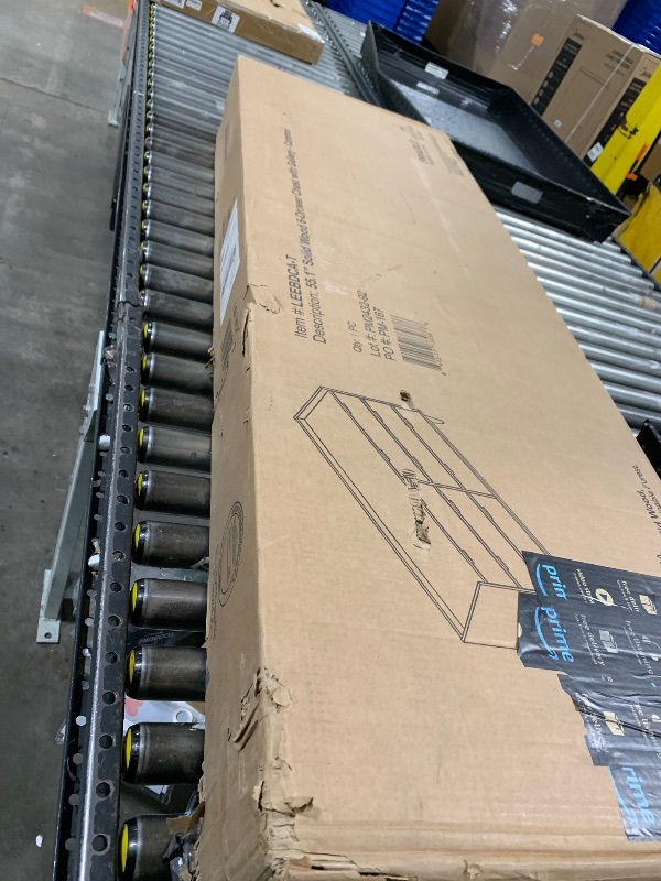 Photo 1 of Walker Edison Polay Modern Solid Wood 6-Drawer Dresser with Gallery-Top 55 Inch Caramel