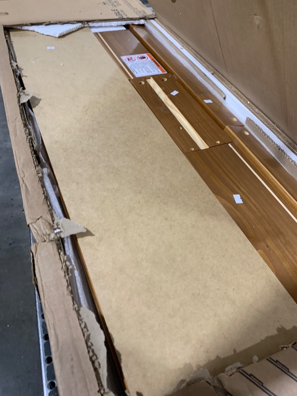 Photo 1 of Walker Edison Polay Modern Solid Wood 6-Drawer Dresser with Gallery-Top 55 Inch Caramel