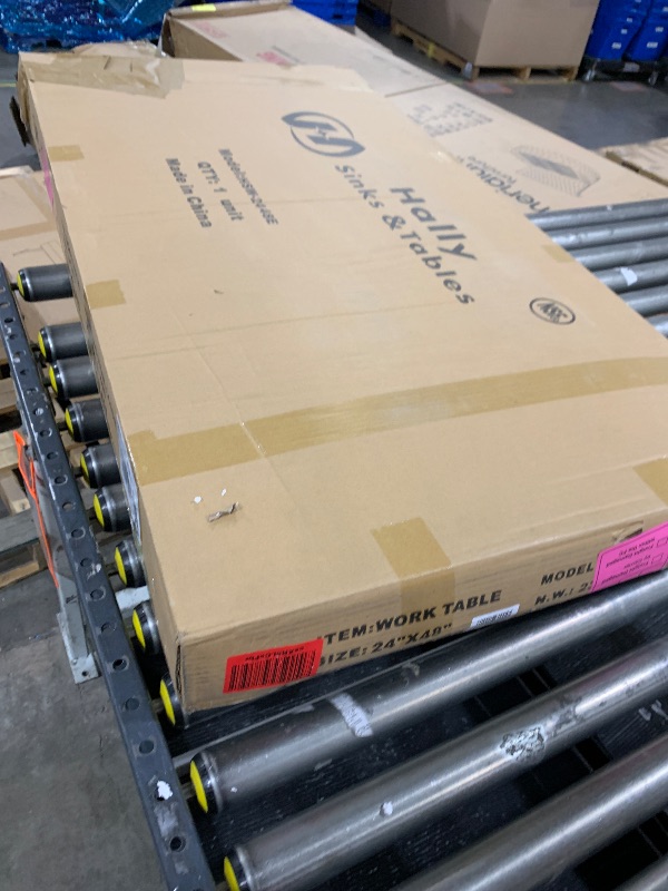 Photo 1 of Hally Stainless Steel Table for Prep & Work 24 x 48 Inches, NSF Commercial Heavy Duty Table with Undershelf and Galvanized Legs for Restaurant, Home and Hotel
