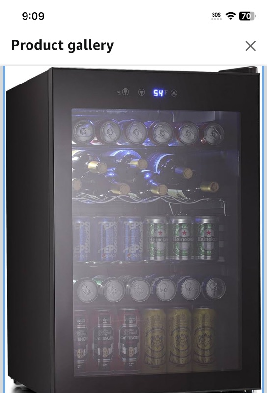 Photo 1 of Antarctic Star Beverage Refigerator Cooler -145 Can Mini Fridge for Soda Beer or wine,with glass door, For Office or Bar with Adjustable Removable Shelves?4.5 Cu. Ft. (Black)