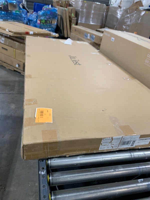 Photo 1 of JUBEST Sliding Closet Door 60"(Double 31") x80, 5-Panel Steel Frame Bypass Primed Door with Top & Bottom Track Kits, Preassembled Hardboard Panels with Paintable Surface, Durable & Sturdy