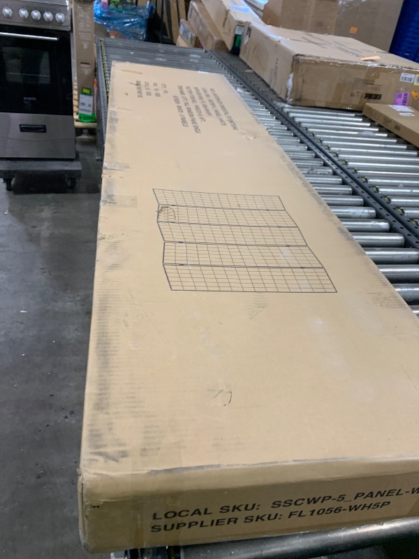 Photo 1 of 6 ft. Tall Window Pane Shoji Screen - White (5 Panels)