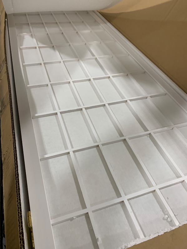 Photo 1 of 6 ft. Tall Window Pane Shoji Screen - White (5 Panels)