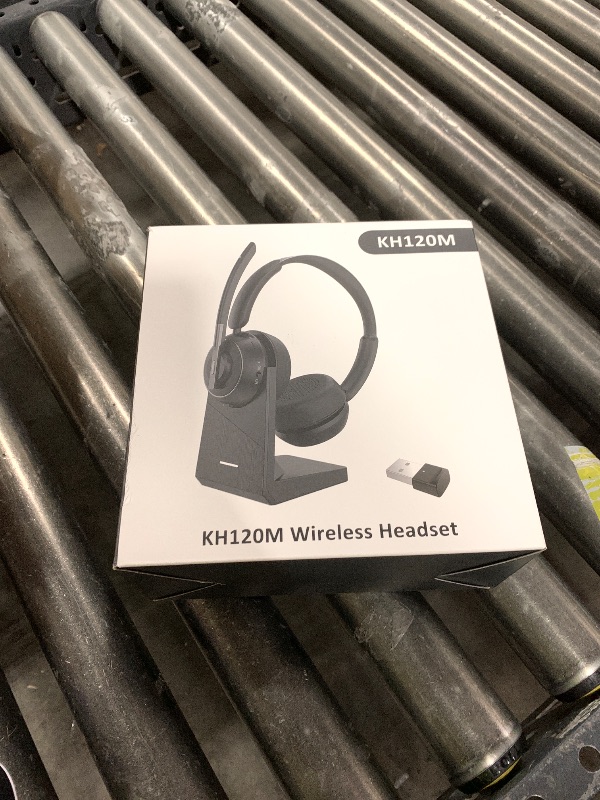 Photo 1 of (2025 Upgraded) Wireless Headset with Mic for Work, Bluetooth Headset with Noise Canceling Microphone with Dongle, Charging Base & Mic Mute, Wireless Headphones for Work from Home/PC/Computer
