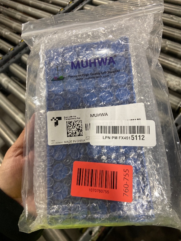 Photo 1 of (2 Packs) Vial Rack, 2ml HPLC Sample Bottles Rack Single Blue Holds 50 Standard 12 mm 2 mL vials, Stackable Tube Rack