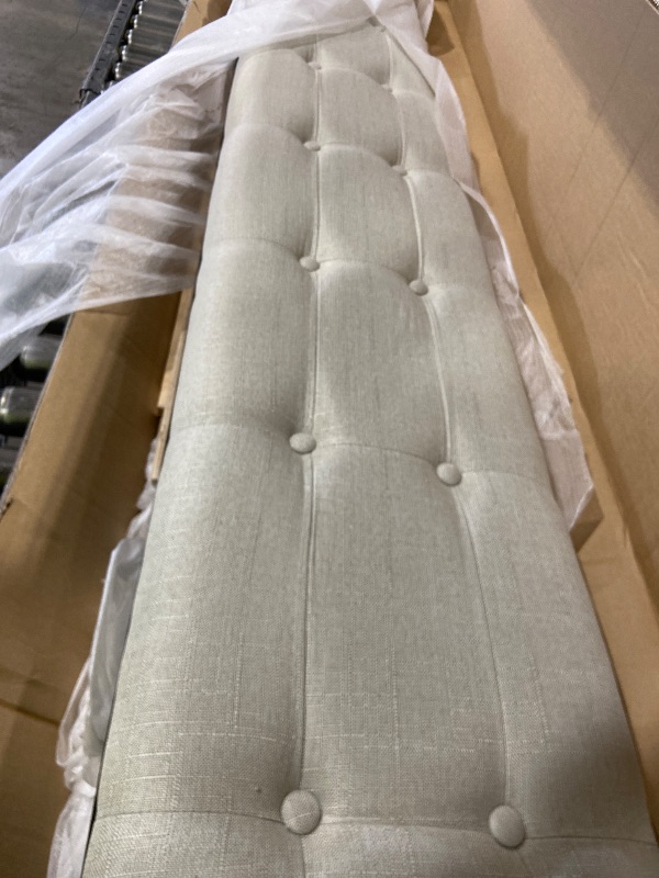 Photo 1 of Bellemave Queen Upholstered Daybed with 4 Support Legs, Corner Bed, Upholstered Bedframe for Kids,Teens,Adults, Beige (Linen)