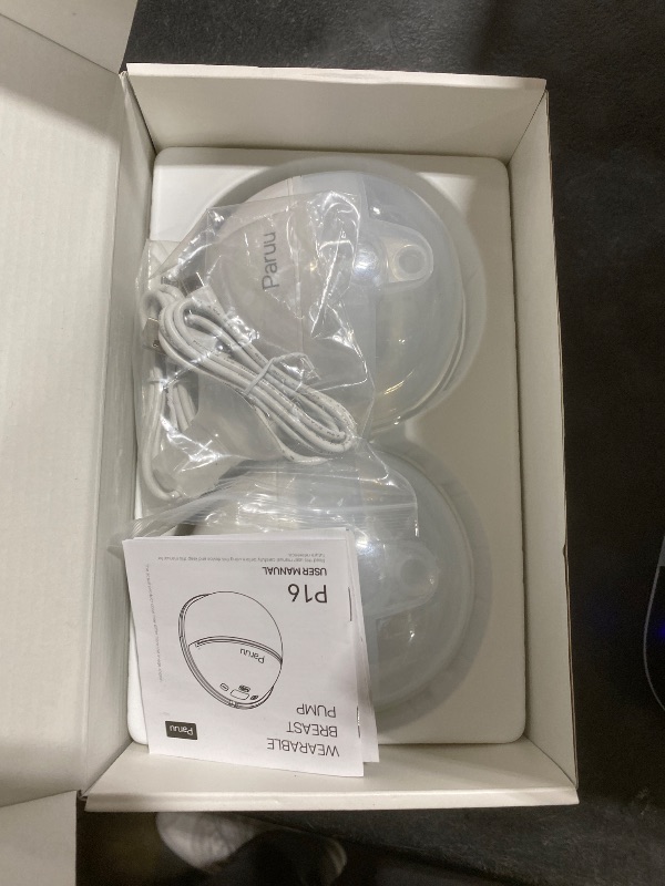Photo 1 of Paruu Hands Free Breast Pump P16, Wearable Breast Pump Electirc Portable with 4 Modes & 12 Levels, Max 309mmHg Strong Suction 19/21/24mm Flange Inserts Wearable Breastfeeding Pump, 2 Pack White