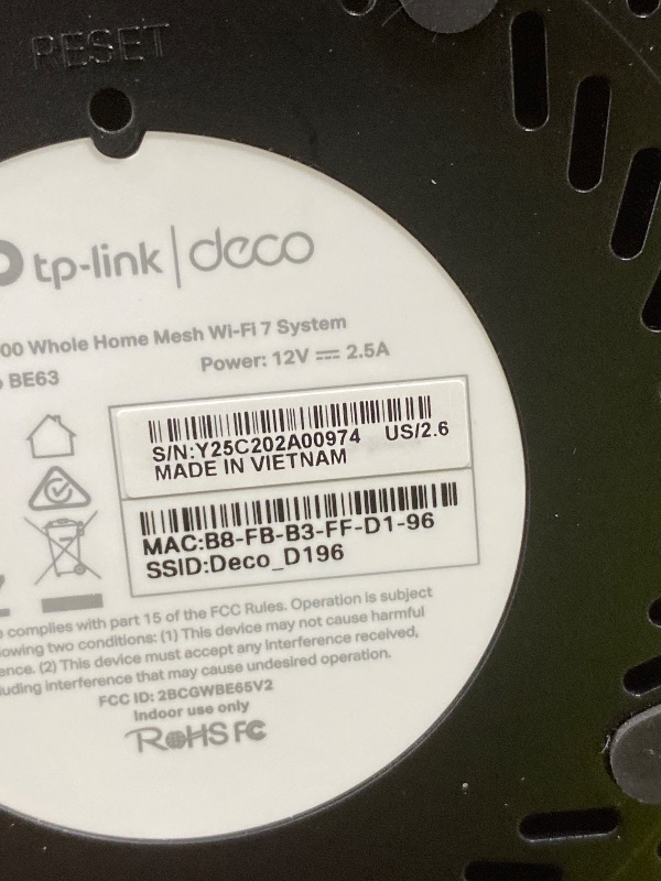Photo 1 of TP-Link Deco 7 Pro BE63 Tri-Band WiFi 7 BE10000 Whole Home Mesh System - 6-Stream 10 Gbps, 4x2.5G Ports Wired Backhaul, 4X Smart Internal Antennas, VPN, HomeShield, Free Expert Support (3-Pack)