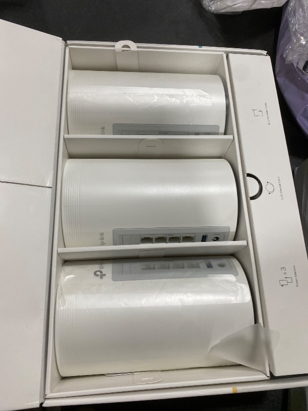 Photo 1 of TP-Link Deco 7 Pro BE63 Tri-Band WiFi 7 BE10000 Whole Home Mesh System - 6-Stream 10 Gbps, 4x2.5G Ports Wired Backhaul, 4X Smart Internal Antennas, VPN, HomeShield, Free Expert Support (3-Pack)