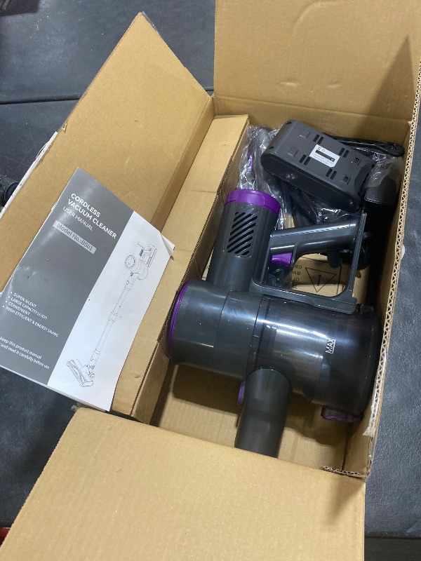 Photo 1 of Bieiao Cordless Vacuum Cleaner, Stick Vacuum with LED Display, 2 Modes 6 in 1 Lightweight Rechargeable Cordless Stick Vacuum with 40Min Detachable Battery Vacuum Cleaner for Home Hard Floor Carpet