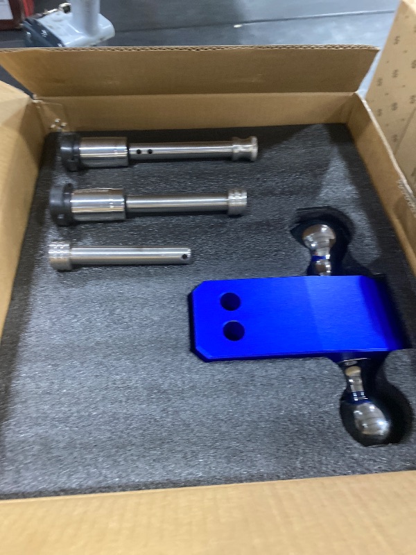 Photo 1 of METOWARE Adjustable Trailer Hitch - Aluminum Tow Hitch Fits 2-Inch Receiver - Heavy Duty Drop Hitch with 4-Inch Drop/Rise for Truck (14,000 LBS GTW), Double Stainless Steel Locks & Hitch Pin, Blue