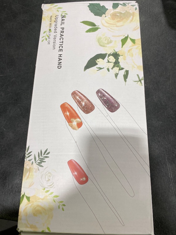 Photo 1 of Practice Hand for Acrylic Nails- Silicone Nail Hand Practice Upgrade Nail Tips Never Fall Off, Fake Nail Manican Hand for Nail Practice, Flexible Practice Maniquin Hand with 200PCS Nail Tips