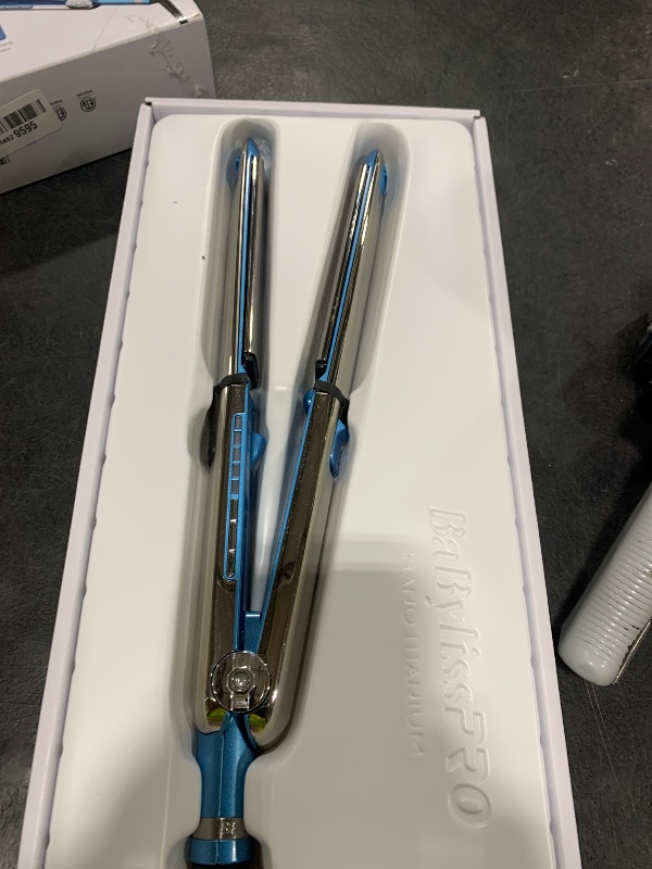 Photo 1 of BabylissPRO Nano Titanium Prima Ionic Hair Straightener, Curl and Straighten Hair With One Professional Tool, Blue