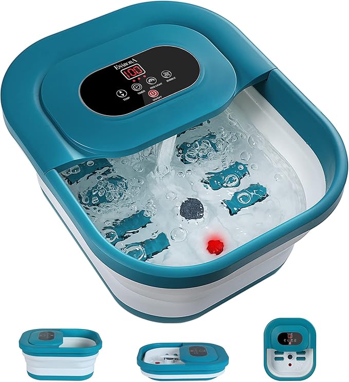 Photo 1 of COMFIER Collapsible Foot Spa Bath Massager with Heat, Pedicure Foot Spa with Bubbles, Red Light, Pumice Stone and Shiatsu Massage Rollers, Heated Bath Spa for Relaxation and Stress Relief