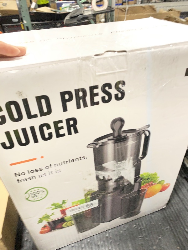 Photo 1 of Juicer Machines with 5.8" Large Chute, 2-in-1 Cold Press Juicer for Whole Vegetables Fruits 400W, Masticating juicer Easy to Clean Juice Extractor Machine for Making Nut Mike, Juice, Premium Gray
