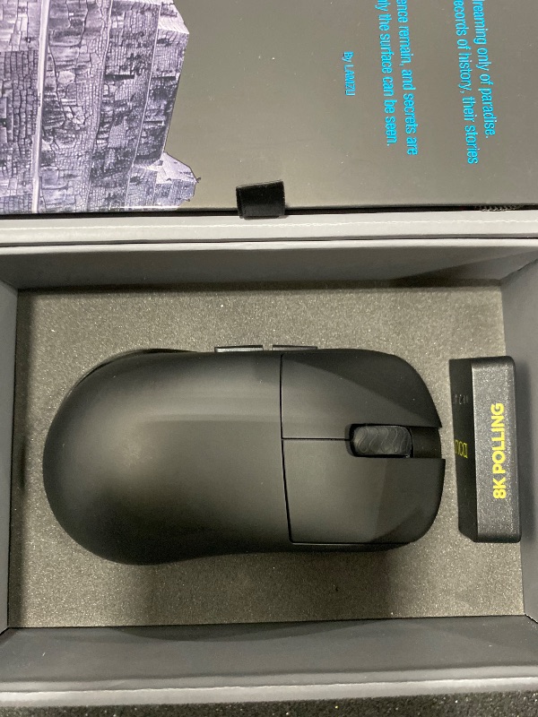 Photo 1 of Lamzu Inca Gaming Mouse, 8K Polling Rate, Optical Switches, TTC Encoder, Paw3950 IC, Nordic 52840 MCU, Symmetrical High-Hump, Recommended for Claw-Grip Gamers, 8K Dongle Included (Black)