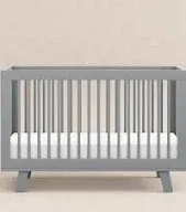Photo 1 of Babyletto Rolli 9-in-1 Convertible All-Stages® Bassinet to Full-Size Crib in Natural grey, Greenguard Gold Certified, Portable & Adjustable with Select Conversion kit and Pads Included