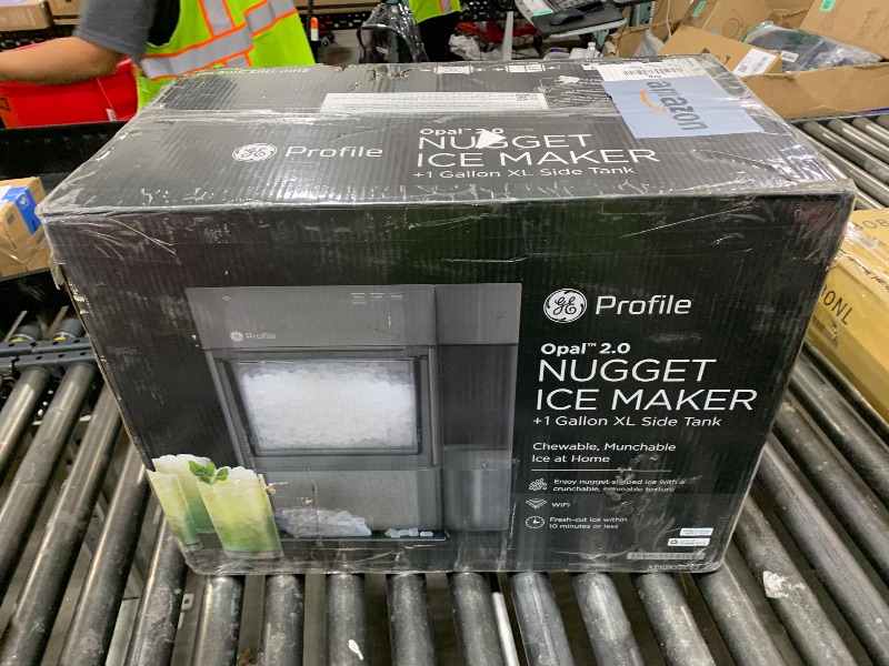 Photo 1 of GE Profile Opal 2.0 XL with 1 Gallon Tank, Chewable Crunchable Countertop Nugget Ice Maker, Scoop included, 38 lbs in 24 hours, Pellet Ice Machine with WiFi & Smart Connected, Stainless Steel
