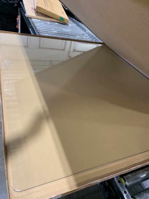 Photo 1 of Koonmi Chair Mat for Carpet, Tempered Glass 46"x55" Office Chair Mat, Glass Floor Mat Protector with Rounded and Polished Edges, Ideal for Hardwood Floor, Wooden Floor, Carpet, Desk Rolling Chair