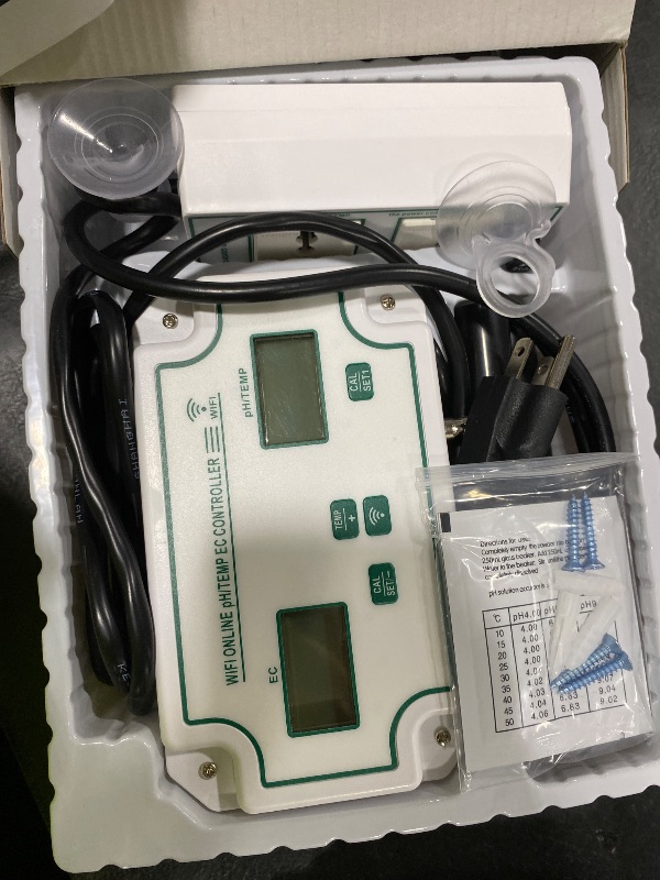 Photo 1 of Smart EC pH Temperature Monitor for Hydroponics, 3-in-1 WiFi Water Quality Tester pH EC Controller with Dual Relay Output for Nutrient Reservoir Electric Conductivity Controller pH Meter for Aquarium