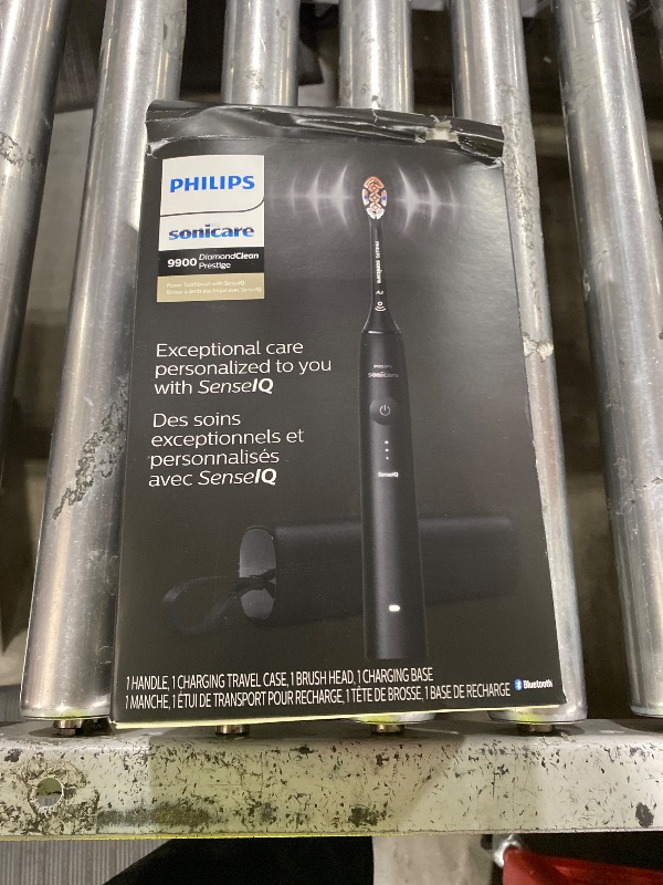 Photo 1 of Philips Sonicare DiamondClean 9900 Prestige Electric Toothbrush - with SenseIQ Technology and Advanced AI App, 5 Brushing Modes, 3 Intensity Levels, Charging Travel Case, Quartz Black, Model BD7001AZ
