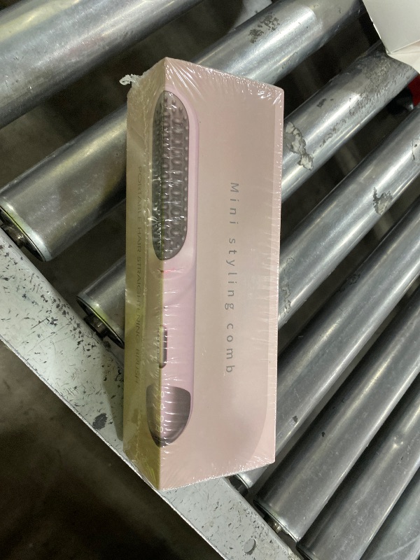 Photo 1 of Go Brush Pro for Short Hair Hair Straightener Brush Cordless & Portable with 300M Negative Ions, 4 Temps Fast Heating, Game Day Ready Styling Tool for Watch Parties, Travel & Daily Use Nude Pink