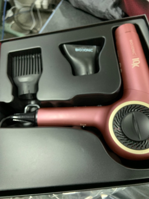 Photo 1 of Bio Ionic 10X Ultralight Speed Hair Dryer, Blow Dryer with Adjustable Heat & Speed, Memory Function, Professional Hair Styling Tool for Fast Hair Styles, Limited Edition Velvet Rouge