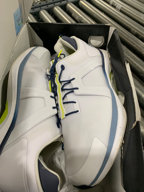Photo 1 of FootJoy Men's Hyperflex Golf Shoe, White/Citron/Skyway, 14 Wide