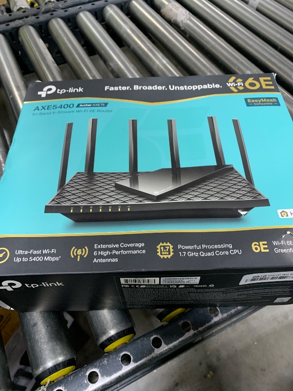 Photo 1 of TP-Link AXE5400 Tri-Band WiFi 6E Router (Archer AXE75), 2025 PCMag Editors' Choice, Gigabit Internet for Gaming & Streaming, New 6GHz Band, 160MHz, OneMesh, Quad-Core CPU, VPN & WPA3 Security