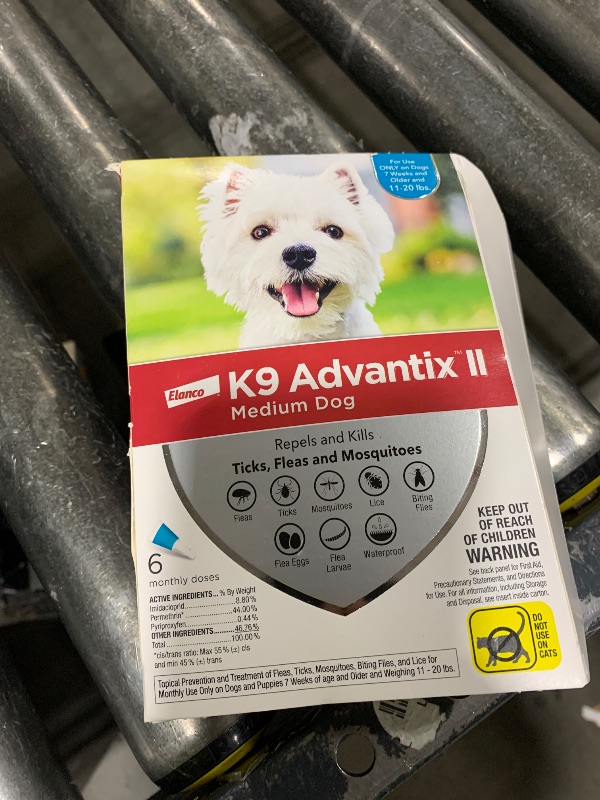 Photo 1 of K9 Advantix II Medium Dog Vet-Recommended Flea, Tick & Mosquito Treatment & Prevention | Dogs 11-20 lbs. | 6-Mo Supply